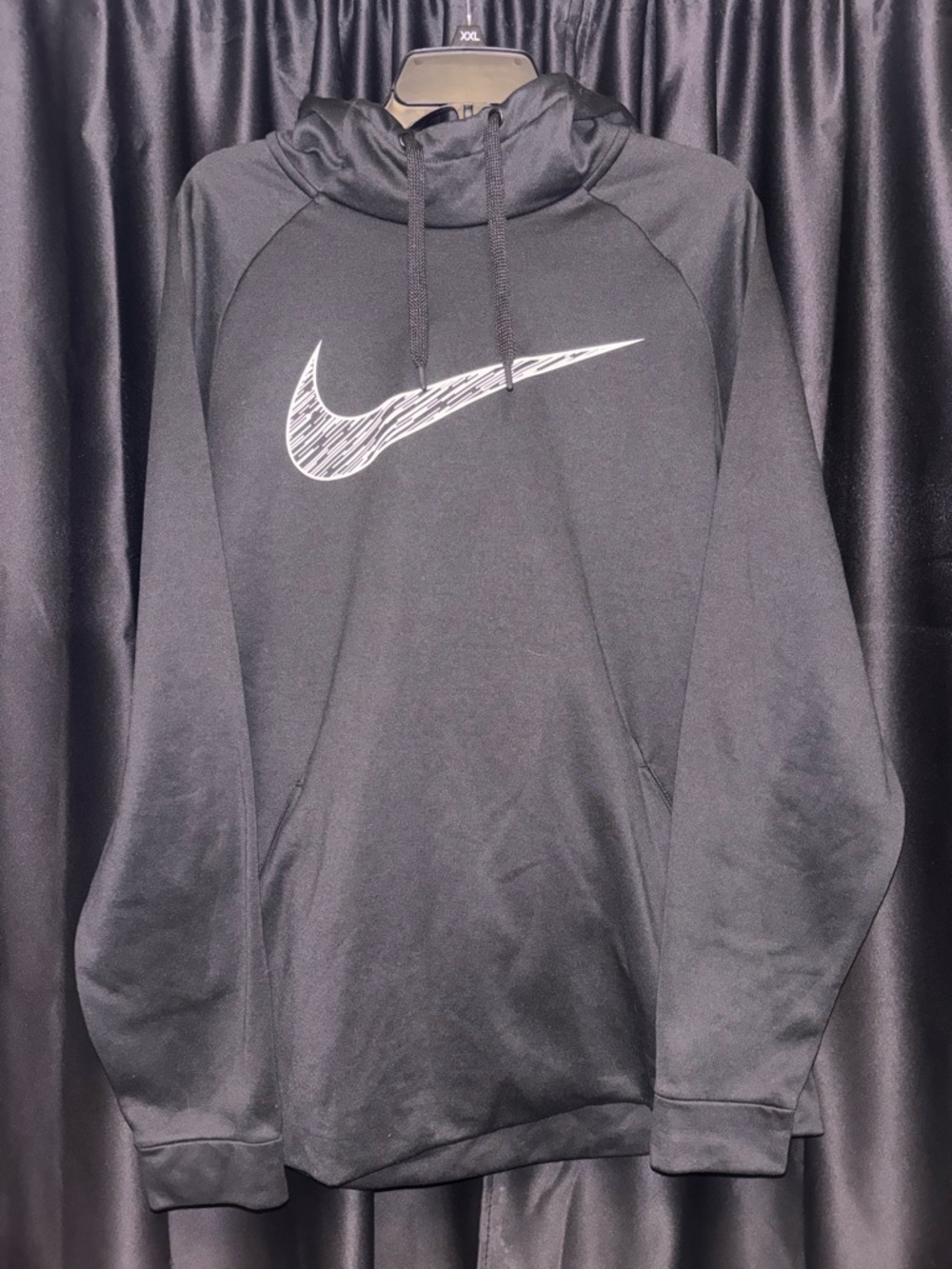 Nike Black Pullover Hoodie with White Swoosh